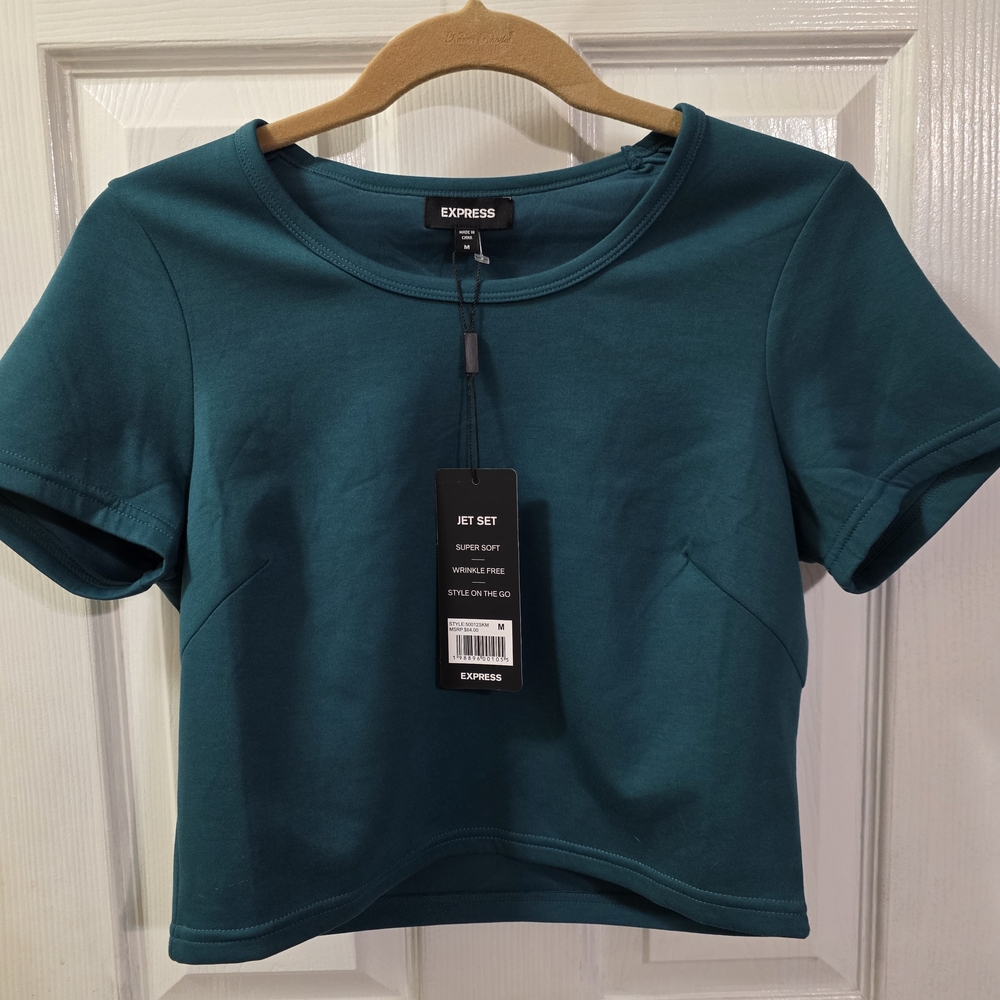 Express Teal Crop Top for Women